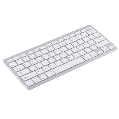 WB-8022 Ultra-thin Wireless Bluetooth Keyboard for iPad, Samsung, Huawei, Xiaomi, Tablet PCs or Smartphones, Spanish Keys(Silver) - Wireless Keyboard by PMC Jewellery | Online Shopping South Africa | PMC Jewellery | Buy Now Pay Later Mobicred