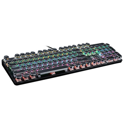 MSEZ HJK900-7 104-keys Electroplated Transparent Character Punk Keycap Colorful Backlit Wired Mechanical Gaming Keyboard(Black) - Wired Keyboard by MS&EZ | Online Shopping South Africa | PMC Jewellery | Buy Now Pay Later Mobicred