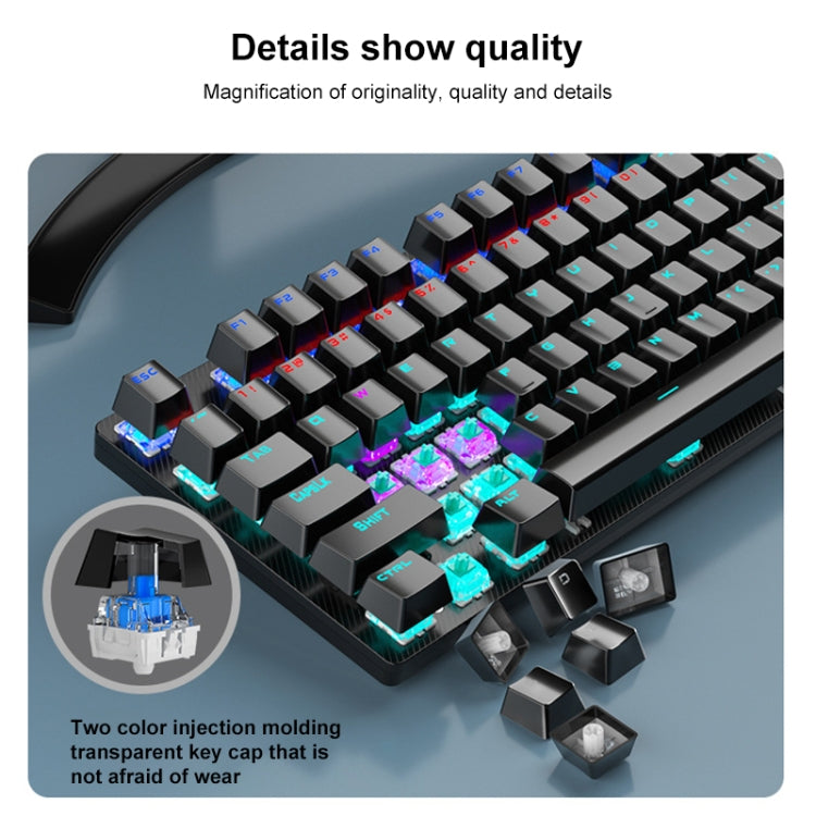 AULA S2022 USB Wired Mechanical Keyboard (Black) - Wired Keyboard by AULA | Online Shopping South Africa | PMC Jewellery | Buy Now Pay Later Mobicred