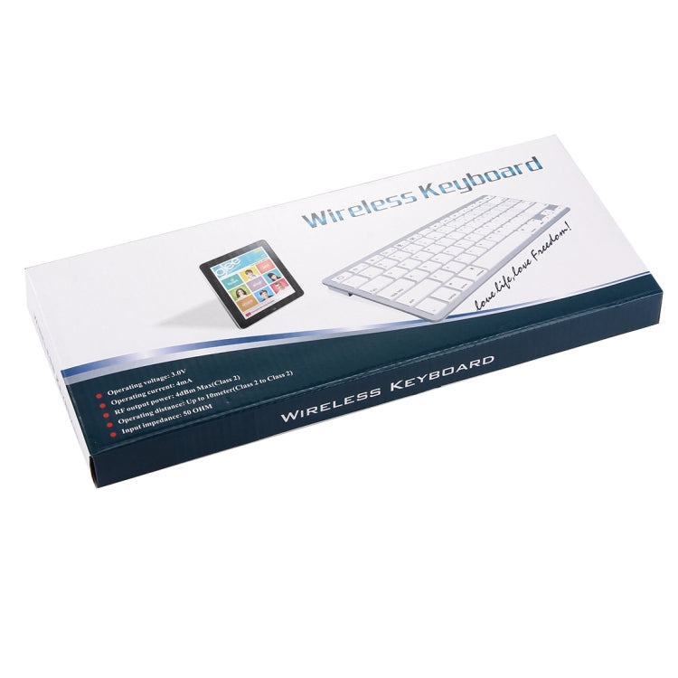 BK-3001 Bluetooth Wireless 78 Keys Ultrathin Keyboard for Windows / iPad / iPhone(Silver) - Wireless Keyboard by PMC TechLife | Online Shopping South Africa | PMC TechLife | Buy Now Pay Later Mobicred