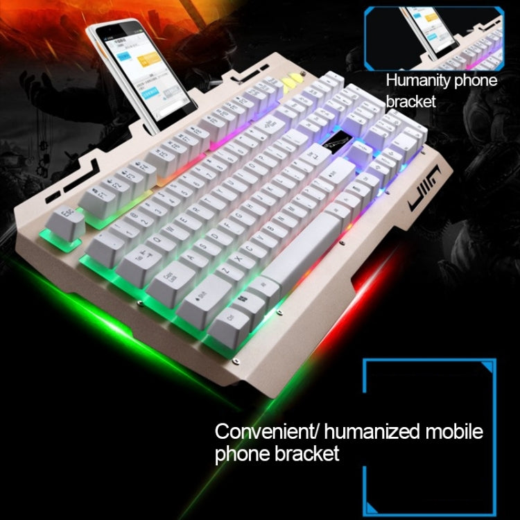 Chasing Leopard G700 USB RGB Backlight Wired Optical Gaming Mouse and Keyboard Set, Keyboard Cable Length: 1.35m, Mouse Cable Length: 1.3m(White) - Wired Keyboard by Chasing Leopard | Online Shopping South Africa | PMC Jewellery | Buy Now Pay Later Mobicred