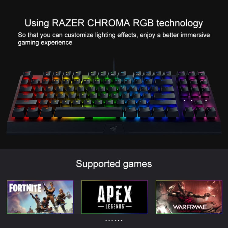 Razer BlackWidow V3 Tenkeyless RGB Lighting Wired Mechanical Keyboard, Competitive Version (Green Shaft) - Wired Keyboard by Razer | Online Shopping South Africa | PMC Jewellery | Buy Now Pay Later Mobicred