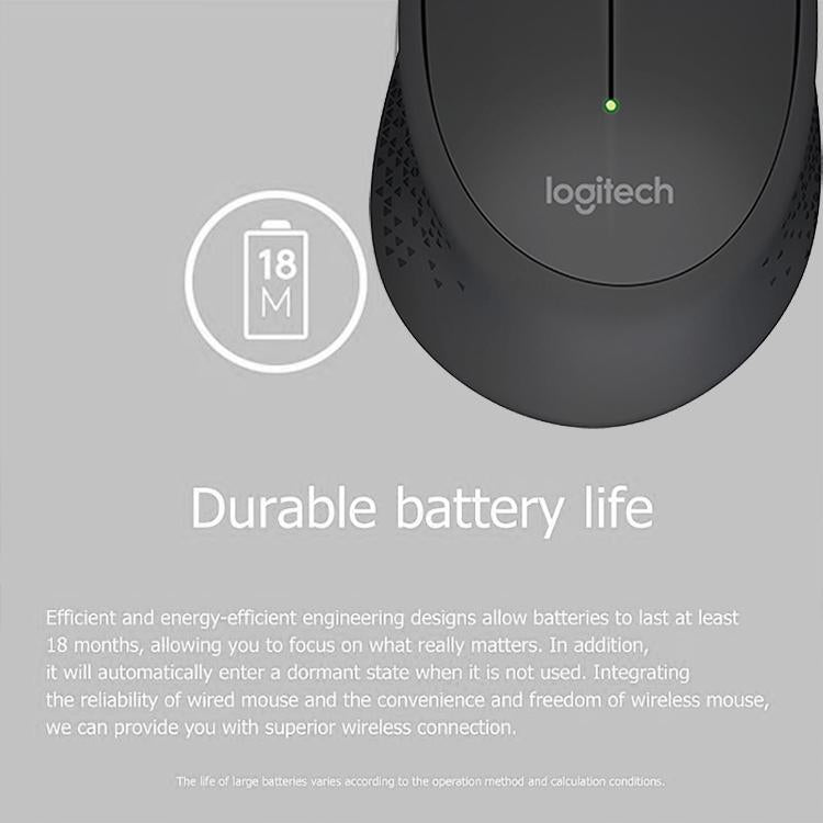 Logitech M280 2.4GHz 3-keys 1000DPI Wireless Optical Mouse, Wireless Range: 10m(Black) - free shipping - PMC Jewellery - Order now!