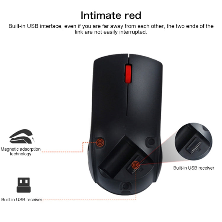 Lenovo M120 Pro Fashion Office Red Dot Wireless Mouse (Black) - Wireless Mice by Lenovo | Online Shopping South Africa | PMC Jewellery | Buy Now Pay Later Mobicred