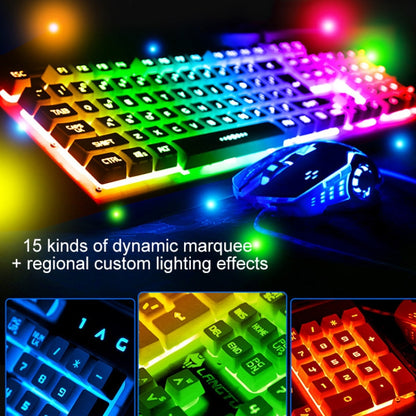 YINDIAO K002 USB Wired Mechanical Feel Sound Control RGB Backlight Keyboard + Optical Silent Mouse Set(Black) - Wired Keyboard by YINDIAO | Online Shopping South Africa | PMC Jewellery | Buy Now Pay Later Mobicred