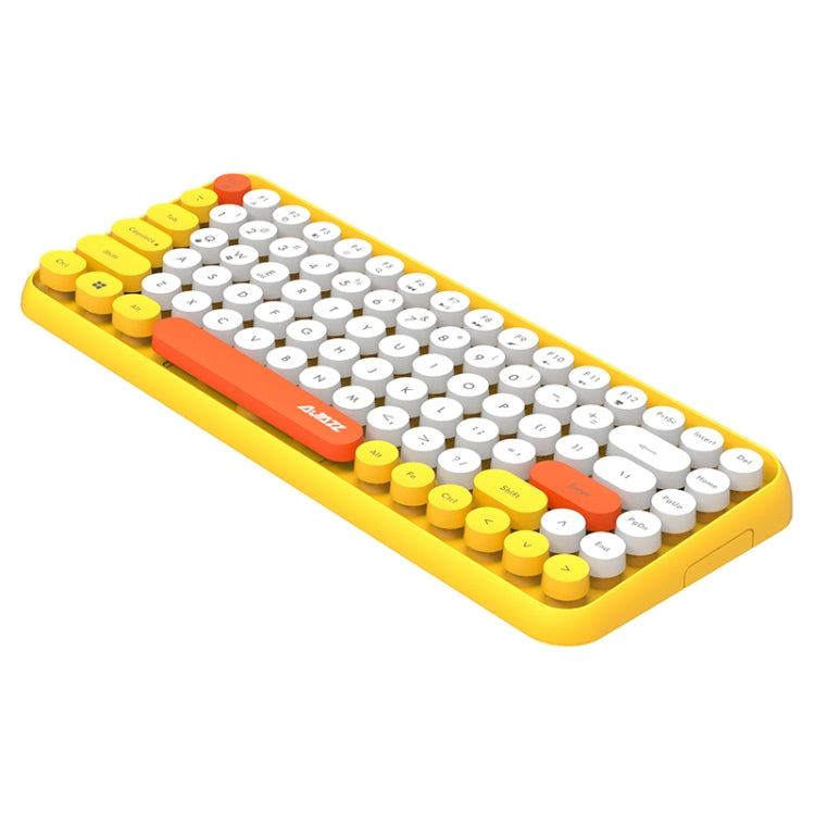 Ajazz 308I 84 Keys Tablet Mobile Phone Computer Household Office Bluetooth Keyboard(Yellow) - free shipping - PMC Jewellery - Order now!