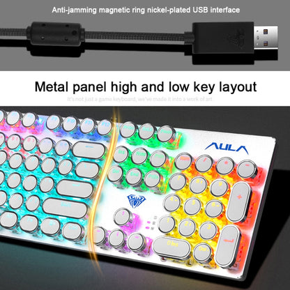 AULA S2016 104-keys Square Key Cap Mixing Light Mechanical Blue Switch Metal Panel Wired USB Gaming Keyboard, Length: 1.6m - Wired Keyboard by AULA | Online Shopping South Africa | PMC Jewellery | Buy Now Pay Later Mobicred