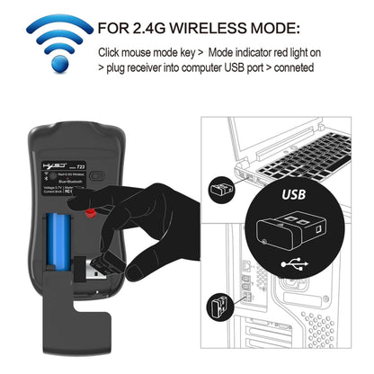 HXSJ T23 Bluetooth + 2.4GHz Wireless Dual Modes 4-Keys 1600 DPI Adjustable Ergonomics Optical Mouse - Wireless Mice by HXSJ | Online Shopping South Africa | PMC Jewellery | Buy Now Pay Later Mobicred