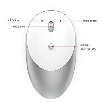 HXSJ T36 2.4G Bluetooth 5.0+3.0 Three-mode Silent Design Wireless Bluetooth Mouse (Silver) - Wireless Mice by HXSJ | Online Shopping South Africa | PMC Jewellery | Buy Now Pay Later Mobicred