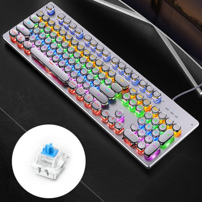 YINDIAO Electroplating Punk Mixed Light USB Mechanical Gaming Wired Keyboard, Blue Shaft (White) - Wired Keyboard by YINDIAO | Online Shopping South Africa | PMC Jewellery | Buy Now Pay Later Mobicred