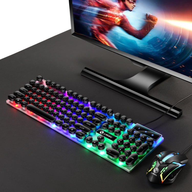 TX300 Mechanical Feel Backlight Punk Wired Keyboard Mouse Set (Black) - free shipping - PMC TechLife - Order now!