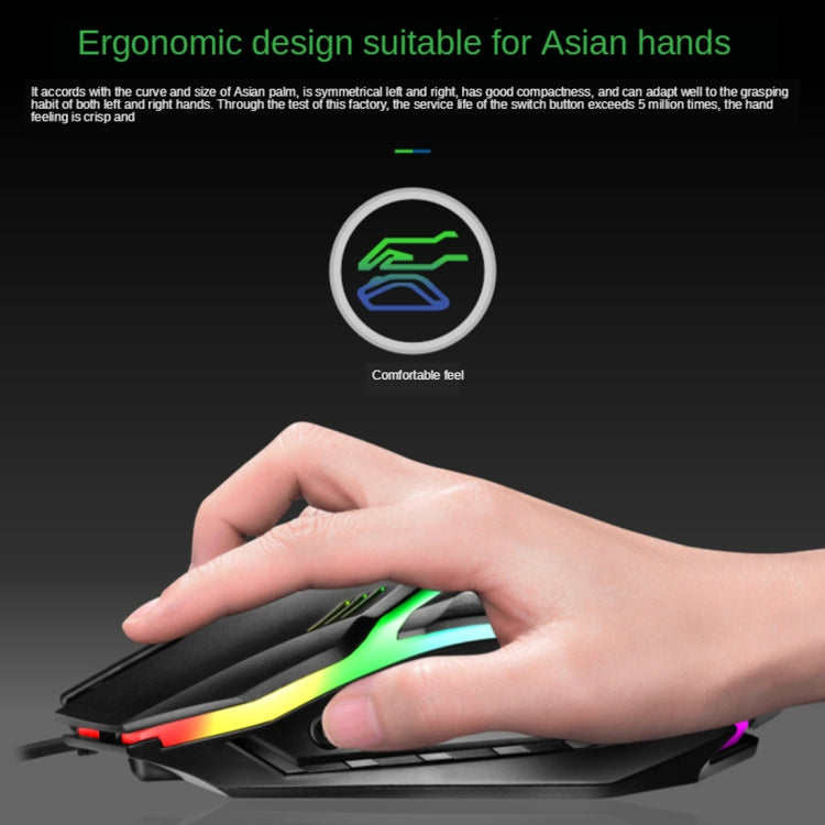 TX300 Mechanical Feel Backlight Punk Wired Keyboard Mouse Set (Black) - free shipping - PMC TechLife - Order now!