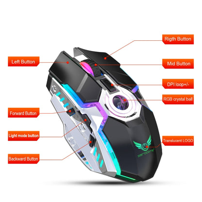 ZERODATE T30 2.4GHz 2400DPI Three-speed Adjustable RGB Backlight Wireless Optical Mouse (Black) - Wireless Mice by ZERODATE | Online Shopping South Africa | PMC Jewellery | Buy Now Pay Later Mobicred