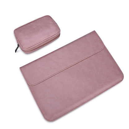 PU01S PU Leather Horizontal Invisible Magnetic Buckle Laptop Inner Bag for 14.1 inch laptops, with Small Bag (Pink) - 14.1 inch by PMC Jewellery | Online Shopping South Africa | PMC Jewellery | Buy Now Pay Later Mobicred