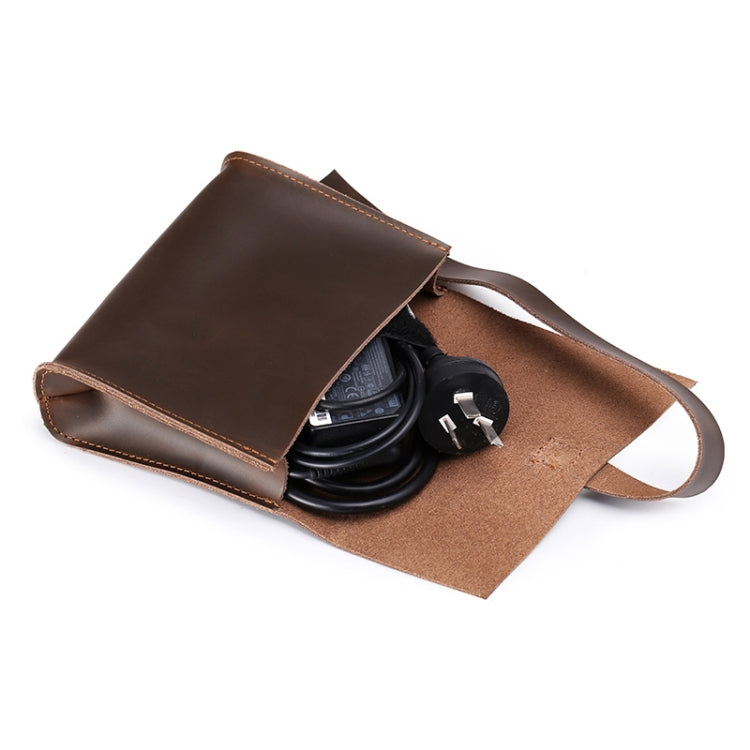 Universal Genuine Leather Business Power Adapter Laptop Tablet Bag with Cable Winder, For 15 inch and Below Macbook, Samsung, Lenovo, Sony, DELL Alienware, CHUWI, ASUS, HP (Coffee) - 13.3 inch by PMC Jewellery | Online Shopping South Africa | PMC Jewellery | Buy Now Pay Later Mobicred