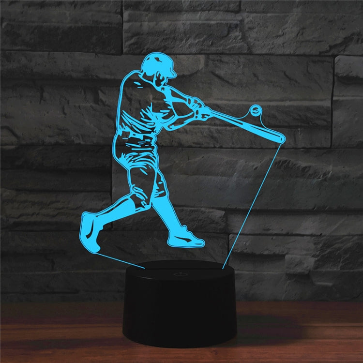 Playing Baseball Shape 3D Colorful LED Vision Light Table Lamp, Charging Touch Version - Novelty Lighting by PMC TechLife | Online Shopping South Africa | PMC TechLife | Buy Now Pay Later Mobicred