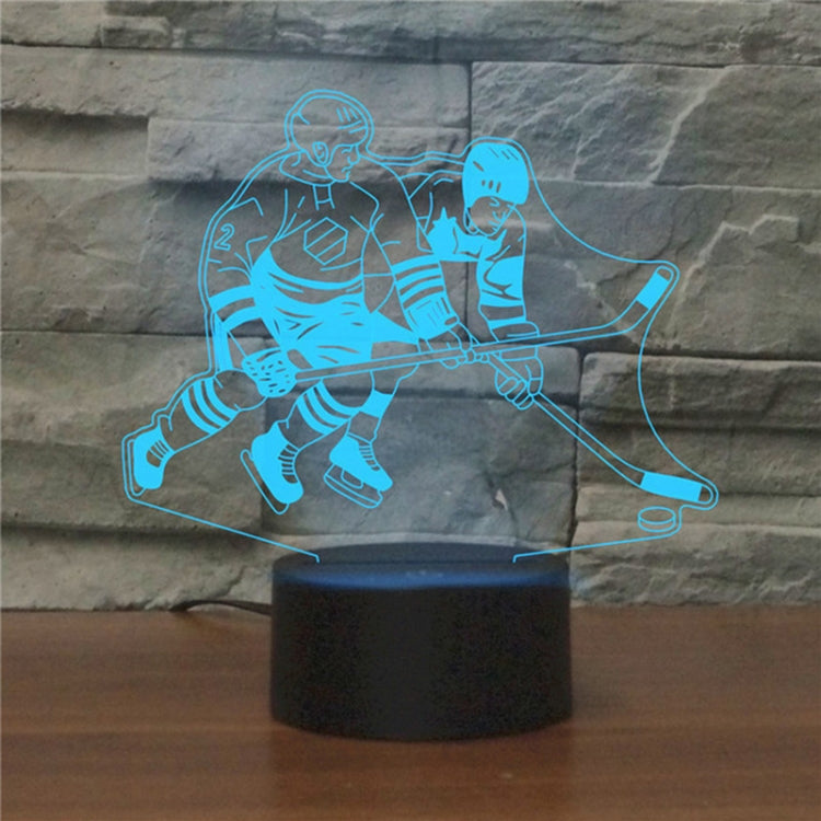 Playing Ice Hockey Shape 3D Colorful LED Vision Light Table Lamp, Charging Touch Version - free shipping - PMC TechLife - Order now!
