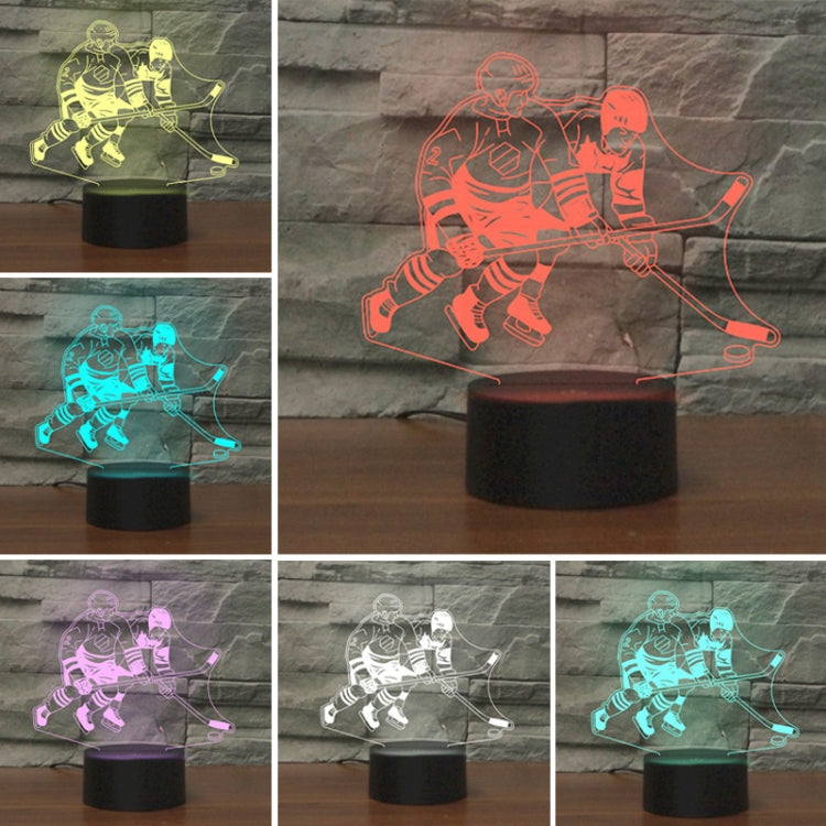 Playing Ice Hockey Shape 3D Colorful LED Vision Light Table Lamp, Charging Touch Version - free shipping - PMC TechLife - Order now!