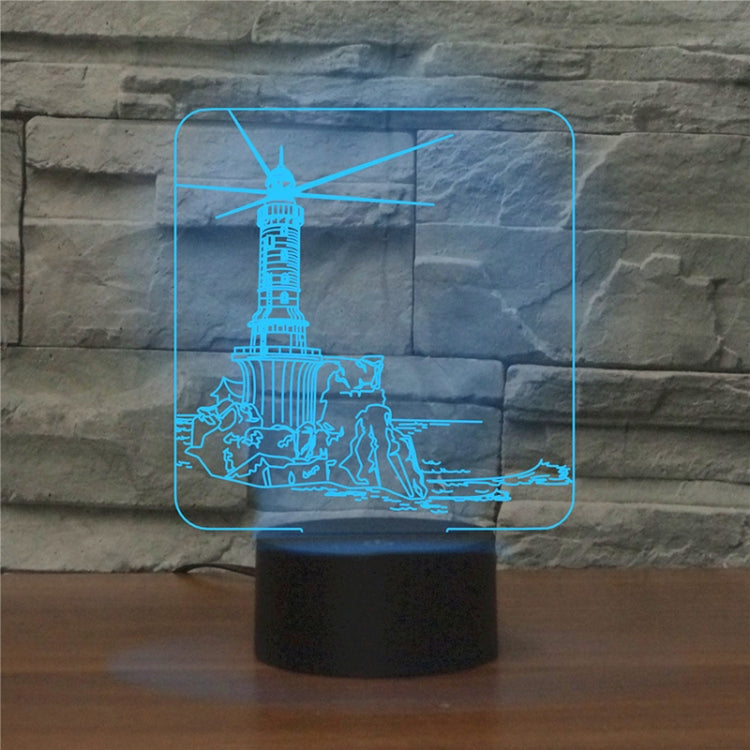 Lighthouse Shape 3D Colorful LED Vision Light Table Lamp, 16 Colors Remote Control Version - Novelty Lighting by PMC TechLife | Online Shopping South Africa | PMC TechLife | Buy Now Pay Later Mobicred