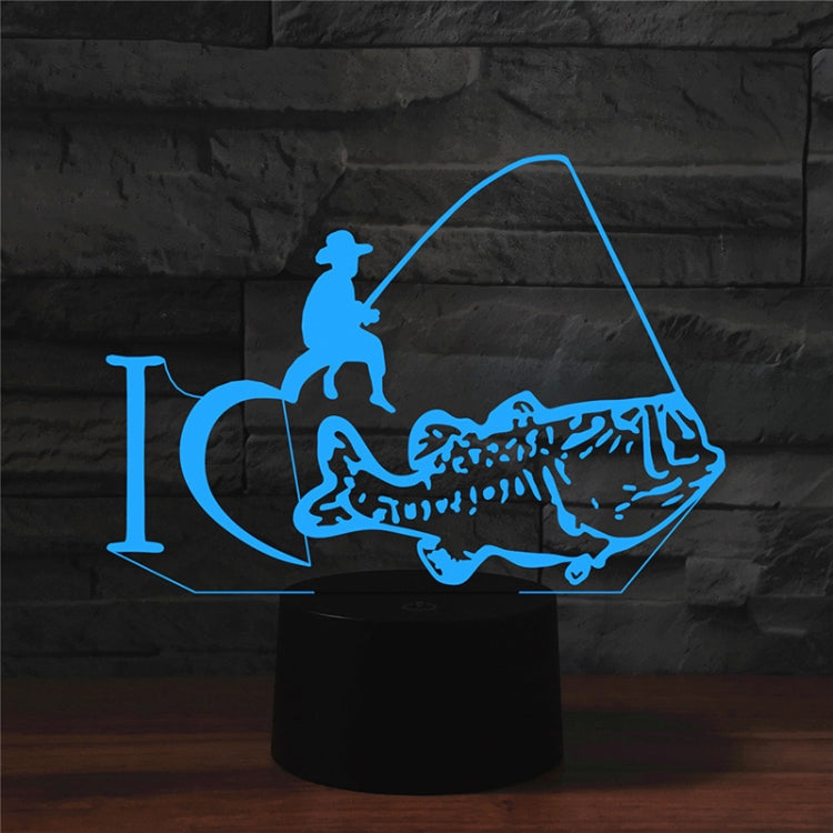 Fishing Shape 3D Colorful LED Vision Light Table Lamp, Crack Remote Control Version - Novelty Lighting by PMC TechLife | Online Shopping South Africa | PMC TechLife | Buy Now Pay Later Mobicred