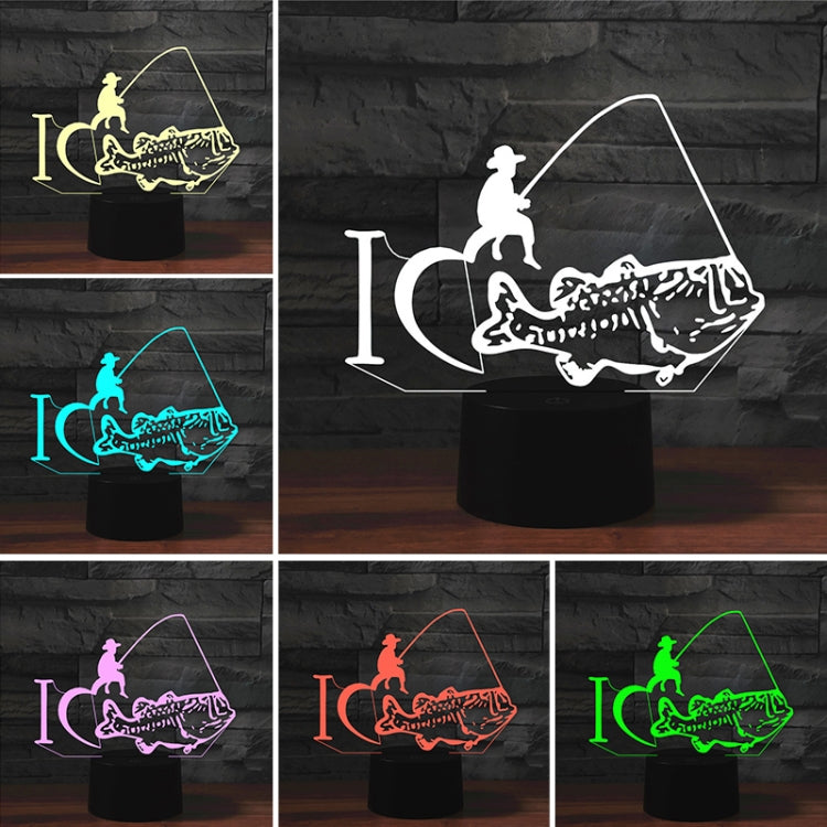 Fishing Shape 3D Colorful LED Vision Light Table Lamp, Crack Remote Control Version - Novelty Lighting by PMC TechLife | Online Shopping South Africa | PMC TechLife | Buy Now Pay Later Mobicred