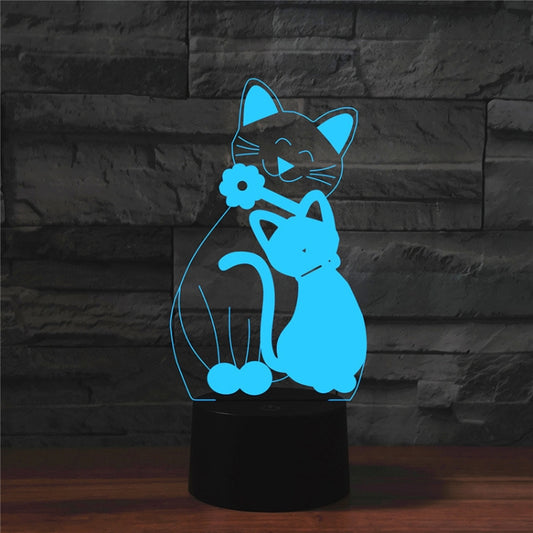 Cat Shape 3D Colorful LED Vision Light Table Lamp, USB & Battery Version - Novelty Lighting by PMC Jewellery | Online Shopping South Africa | PMC Jewellery | Buy Now Pay Later Mobicred