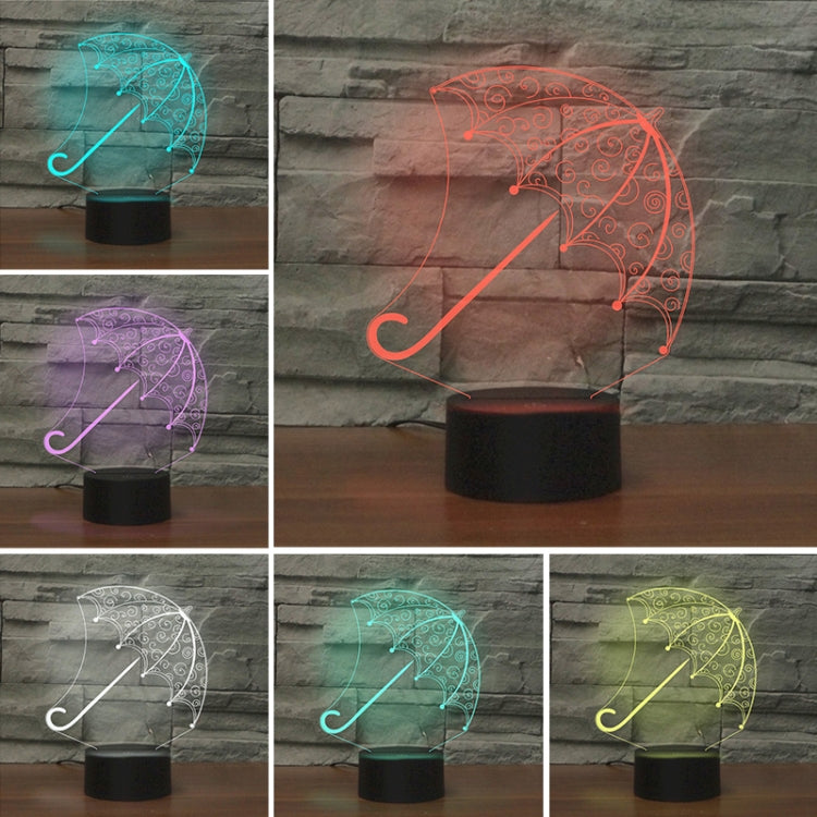 Umbrella Shape 3D Colorful LED Vision Light Table Lamp, Crack Touch Version - Novelty Lighting by PMC TechLife | Online Shopping South Africa | PMC TechLife | Buy Now Pay Later Mobicred