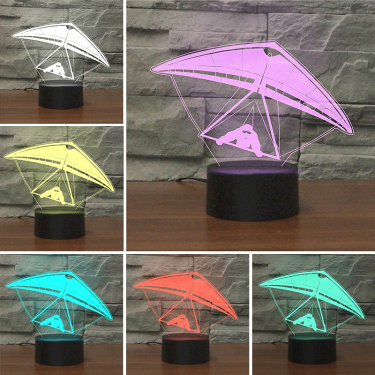 Hang Glider Shape 3D Colorful LED Vision Light Table Lamp, USB Touch Version - Novelty Lighting by PMC TechLife | Online Shopping South Africa | PMC TechLife | Buy Now Pay Later Mobicred