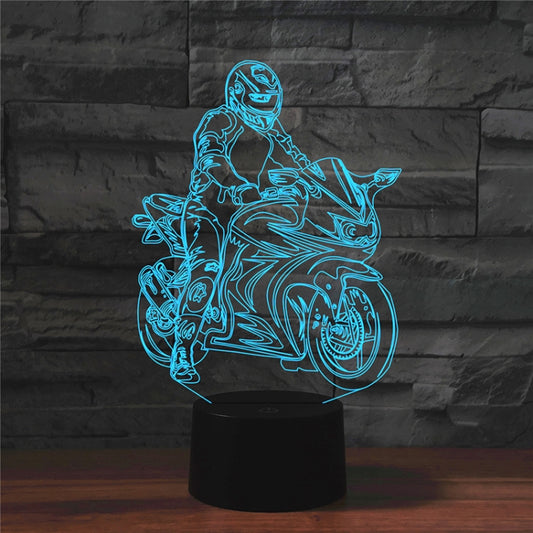 Motorcycle Shape 3D Colorful LED Vision Light Table Lamp, Crack Remote Control Version - Novelty Lighting by PMC Jewellery | Online Shopping South Africa | PMC Jewellery | Buy Now Pay Later Mobicred