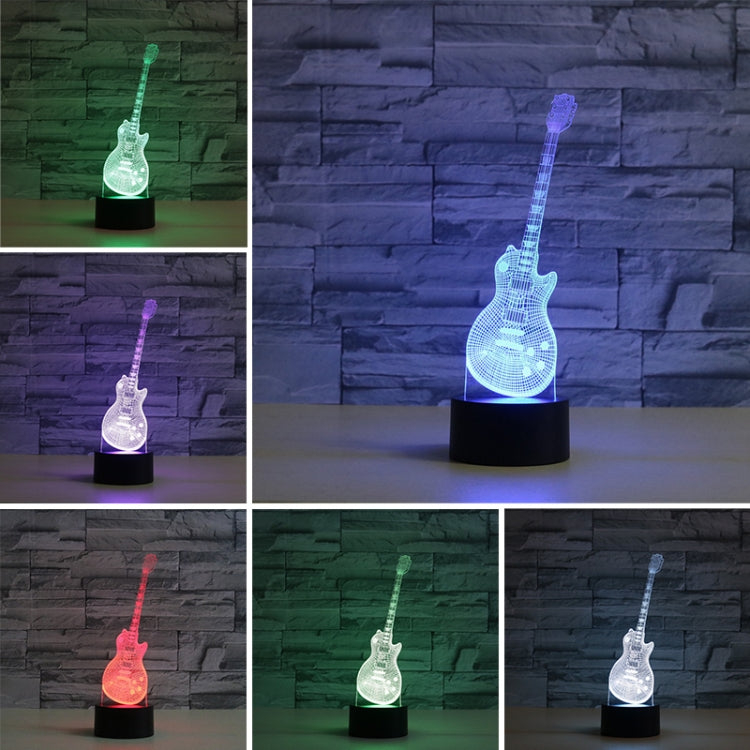 Guitar Shape 3D Colorful LED Vision Light Table Lamp, Charging Touch Version - Novelty Lighting by PMC TechLife | Online Shopping South Africa | PMC TechLife | Buy Now Pay Later Mobicred