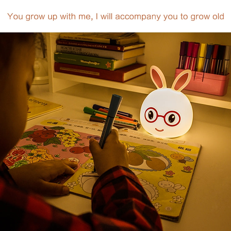 Happy Rabbit Creative Touch 3D LED Decorative Night Light, USB Charging Version (Pink) - Night Lights by PMc TechLife | Online Shopping South Africa | PMc TechLife | Buy Now Pay Later Mobicred