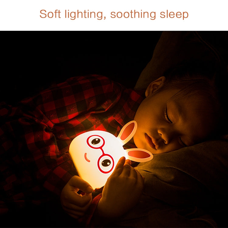Happy Rabbit Creative Touch 3D LED Decorative Night Light, USB Charging Version (Pink) - Night Lights by PMc TechLife | Online Shopping South Africa | PMc TechLife | Buy Now Pay Later Mobicred