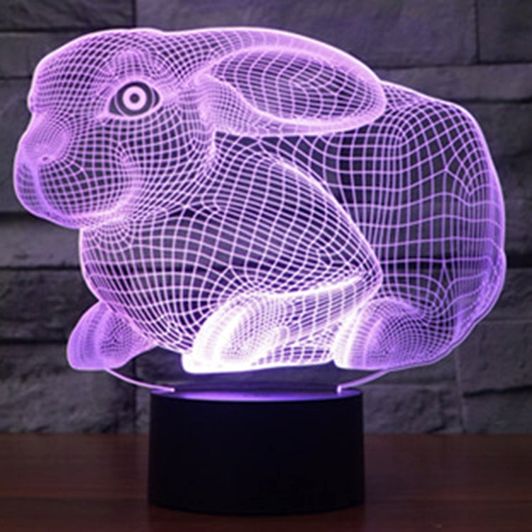 Rabbit Shape 3D Touch Switch Control LED Light , 7 Colour Discoloration Creative Visual Stereo Lamp Desk Lamp Night Light - Novelty Lighting by PMC TechLife | Online Shopping South Africa | PMC TechLife | Buy Now Pay Later Mobicred