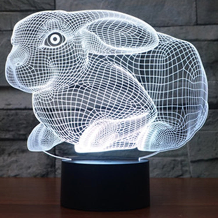 Rabbit Shape 3D Touch Switch Control LED Light , 7 Colour Discoloration Creative Visual Stereo Lamp Desk Lamp Night Light - Novelty Lighting by PMC TechLife | Online Shopping South Africa | PMC TechLife | Buy Now Pay Later Mobicred
