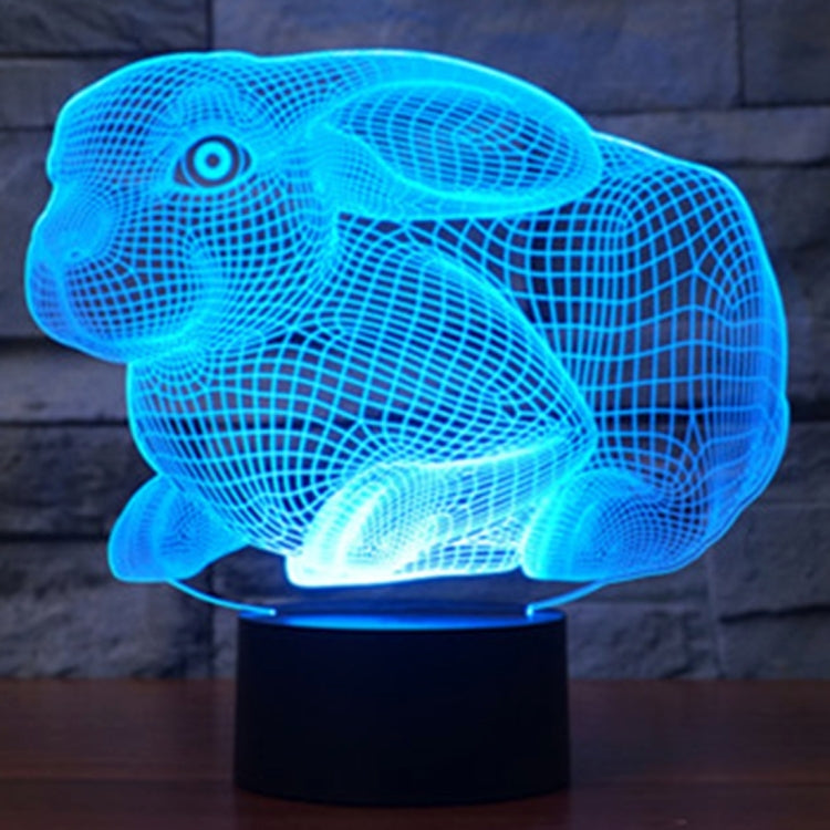 Rabbit Shape 3D Touch Switch Control LED Light , 7 Colour Discoloration Creative Visual Stereo Lamp Desk Lamp Night Light - Novelty Lighting by PMC TechLife | Online Shopping South Africa | PMC TechLife | Buy Now Pay Later Mobicred