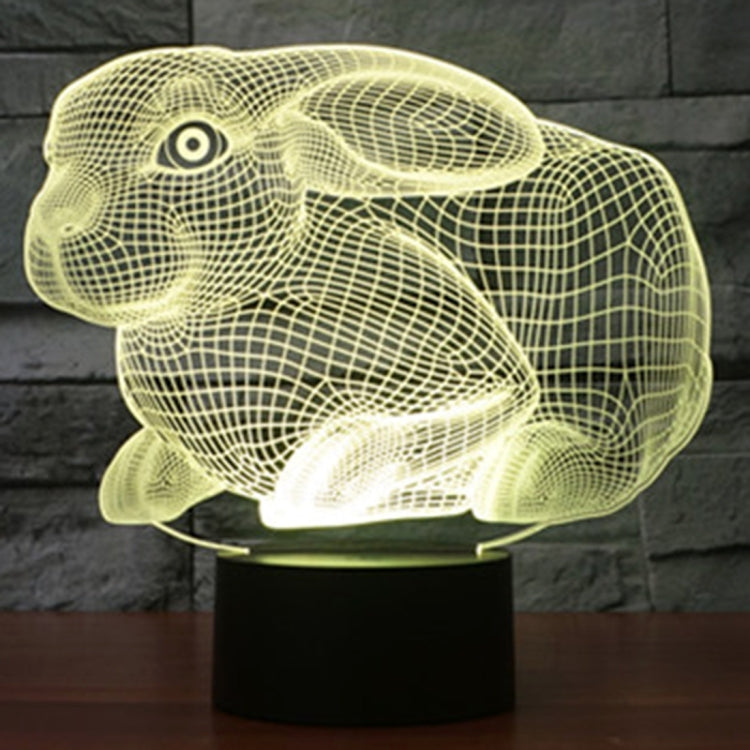 Rabbit Shape 3D Touch Switch Control LED Light , 7 Colour Discoloration Creative Visual Stereo Lamp Desk Lamp Night Light - Novelty Lighting by PMC TechLife | Online Shopping South Africa | PMC TechLife | Buy Now Pay Later Mobicred