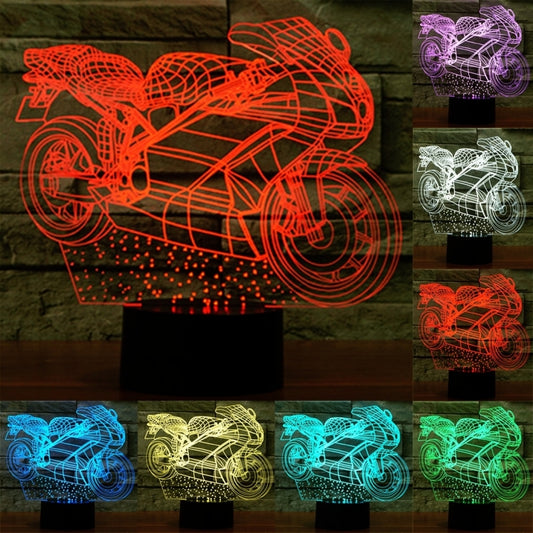 Motorcycle Shape 3D Touch Switch Control LED Light , 7 Colour Discoloration Creative Visual Stereo Lamp Desk Lamp Night Light - Novelty Lighting by PMC Jewellery | Online Shopping South Africa | PMC Jewellery | Buy Now Pay Later Mobicred