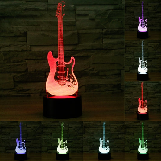 Electric Guitar Shape 3D Touch Switch Control LED Light , 7 Color Discoloration Creative Visual Stereo Lamp Desk Lamp Night Light - Novelty Lighting by PMC Jewellery | Online Shopping South Africa | PMC Jewellery | Buy Now Pay Later Mobicred