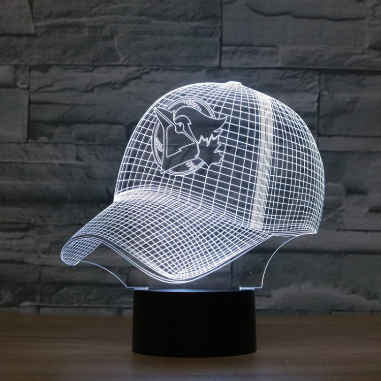 Baseball Cap Shape 3D Colorful LED Vision Light Table Lamp, USB Touch Version - Novelty Lighting by PMC TechLife | Online Shopping South Africa | PMC TechLife | Buy Now Pay Later Mobicred