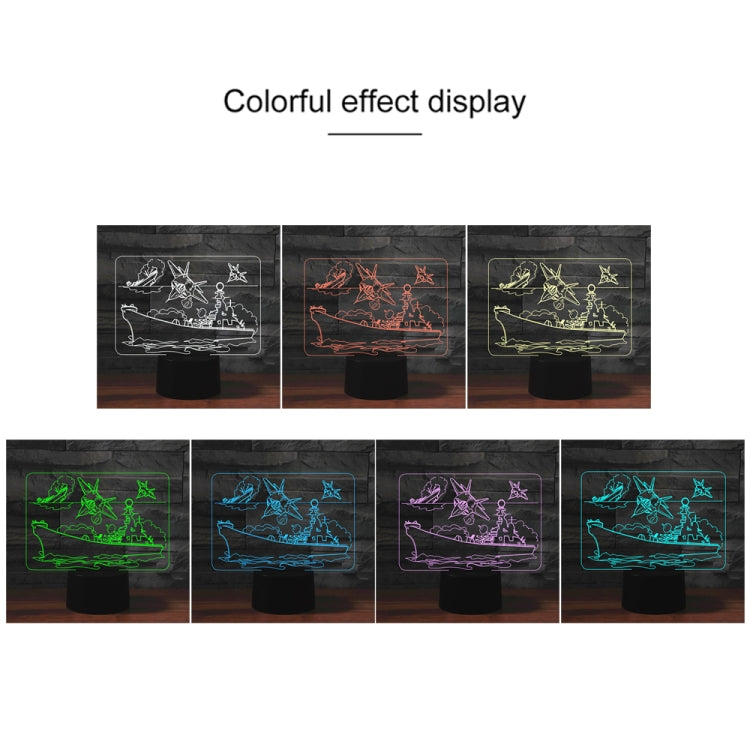 Airplane Group Shape 3D Colorful LED Vision Light Table Lamp, USB Touch Version - Novelty Lighting by PMC TechLife | Online Shopping South Africa | PMC TechLife | Buy Now Pay Later Mobicred