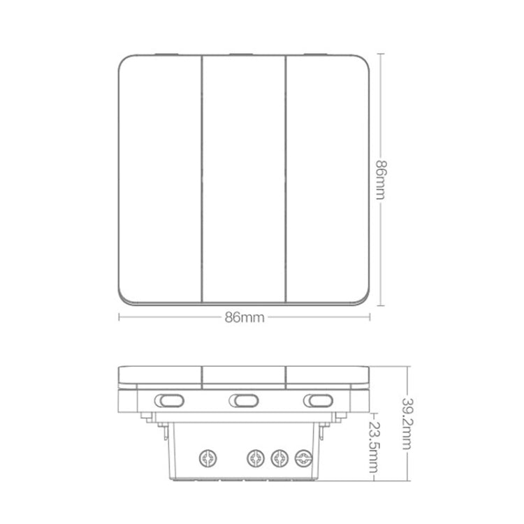 Original Xiaomi Youpin YLKG14YL Yeelight Three Buttons Smart Wall Switch - Smart Switch by Xiaomi | Online Shopping South Africa | PMC Jewellery | Buy Now Pay Later Mobicred