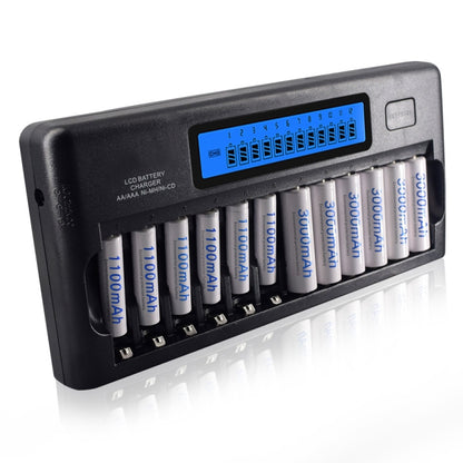 100-240V 12 Slot Battery Charger for AA / AAA / NI-MH / NI-CD Battery, with LCD Display, EU Plug - Charger & Converter by PMC Jewellery | Online Shopping South Africa | PMC Jewellery | Buy Now Pay Later Mobicred