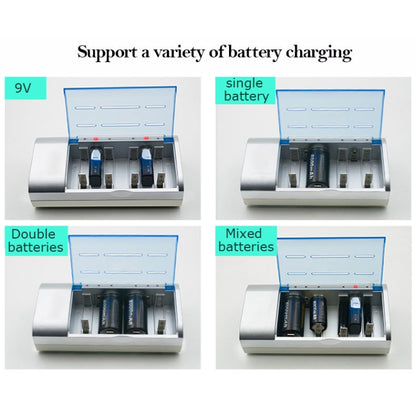 AC 100-240V 4 Slot Battery Charger for AA & AAA & C / D Size Battery, UK Plug - Charger & Converter by PMC Jewellery | Online Shopping South Africa | PMC Jewellery | Buy Now Pay Later Mobicred