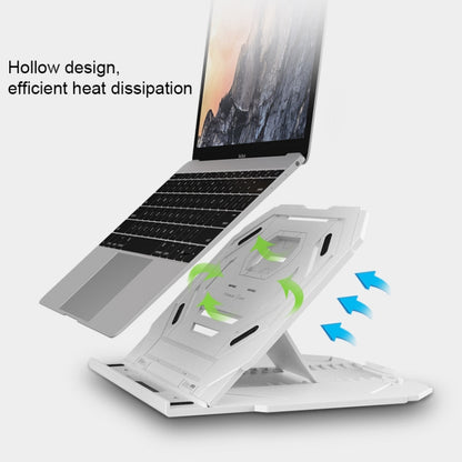 T3 Multi-function Hollow Design Cooling Bracket with 10-Level Adjustable Angle for Notebook,  MacBook, iPad, Mobile Phones(White) - Cooling Pads by PMC Jewellery | Online Shopping South Africa | PMC Jewellery | Buy Now Pay Later Mobicred