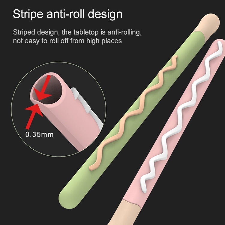 LOVE MEI For Apple Pencil 1 Stripe Design Stylus Pen Silicone Protective Case Cover(Black) - free shipping - PMC TechLife - Order now!