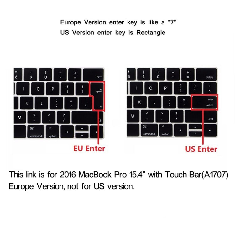 ENKAY Hat-Prince 2 in 1 Frosted Hard Shell Plastic Protective Case + Europe Version Ultra-thin TPU Keyboard Protector Cover for 2016 MacBook Pro 15.4 Inch with Touch Bar (A1707) (Black) - MacBook Pro Cases by ENKAY | Online Shopping South Africa | PMC Jewellery | Buy Now Pay Later Mobicred