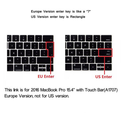 ENKAY Hat-Prince 2 in 1 Crystal Hard Shell Plastic Protective Case + Europe Version Ultra-thin TPU Keyboard Protector Cover for 2016 MacBook Pro 15.4 Inch with Touch Bar (A1707) (Transparent) - MacBook Pro Cases by ENKAY | Online Shopping South Africa | PMC Jewellery | Buy Now Pay Later Mobicred