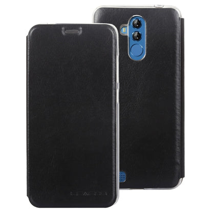 Litchi Texture Horizontal Flip Transparent TPU + Leather Case for LEAGOO M9 Pro(Black) - More Brand by LEAGOO | Online Shopping South Africa | PMC Jewellery | Buy Now Pay Later Mobicred