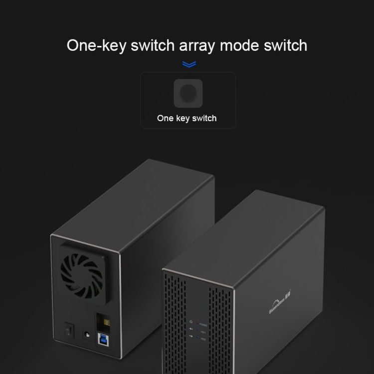 Blueendless USB-B Interface 3.5 inch 2 Bay RAID Combination Array HDD External Enclosure (AU Plug) - HDD Enclosure by Blueendless | Online Shopping South Africa | PMC Jewellery | Buy Now Pay Later Mobicred