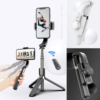 L08 Adjustable Gimbal Stabilize Bluetooth Self-timer Pole Tripod Selfie Stick(White) - Selfie Sticks by PMC Jewellery | Online Shopping South Africa | PMC Jewellery | Buy Now Pay Later Mobicred